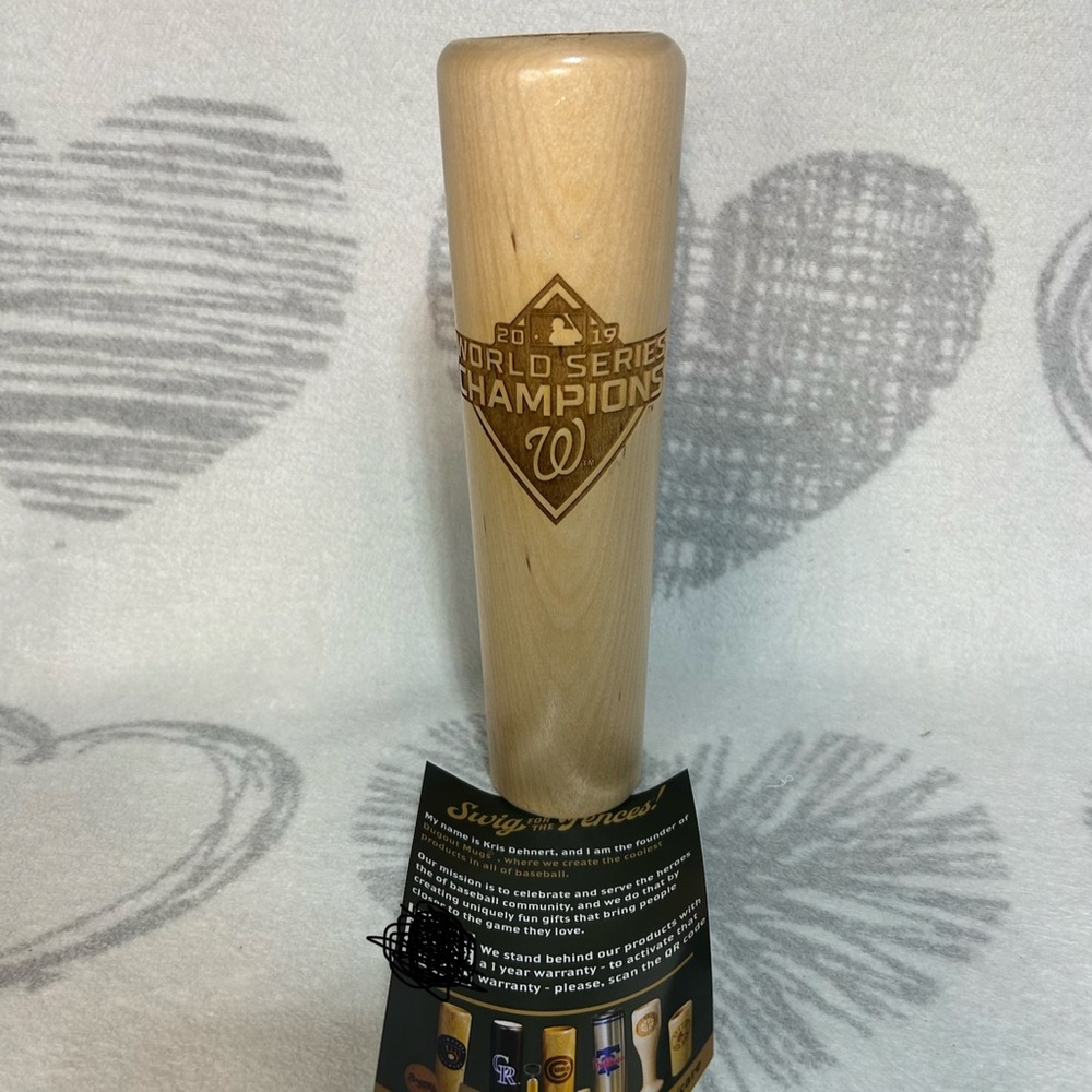 Washington Nationals World Series Championship Wood Bat Mug (NEW) By Dugout Mugs